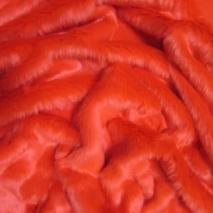 Red Short Shag Faux Fur Fabric