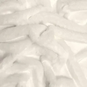 White Short Shag Faux Fur Fabric