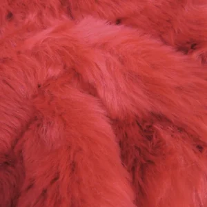 Scarlet Red Short Shag Faux Fur Fabric