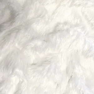 White Solid Mongolian Long Pile Faux Fur