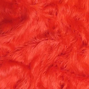 Red Solid Mongolian Long Pile Faux Fur