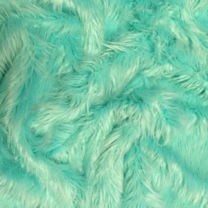 Aqua Solid Mongolian Long Pile Faux Fur