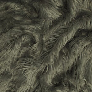 Grey Solid Mongolian Long Pile Faux Fur